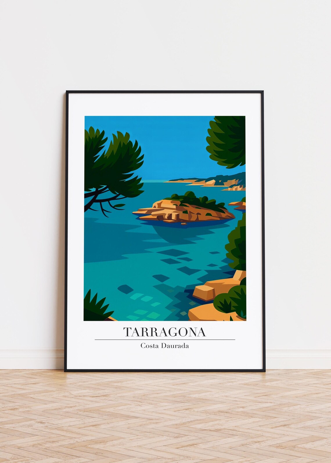 Tarragona Spain Poster Print, Modern City Illustration