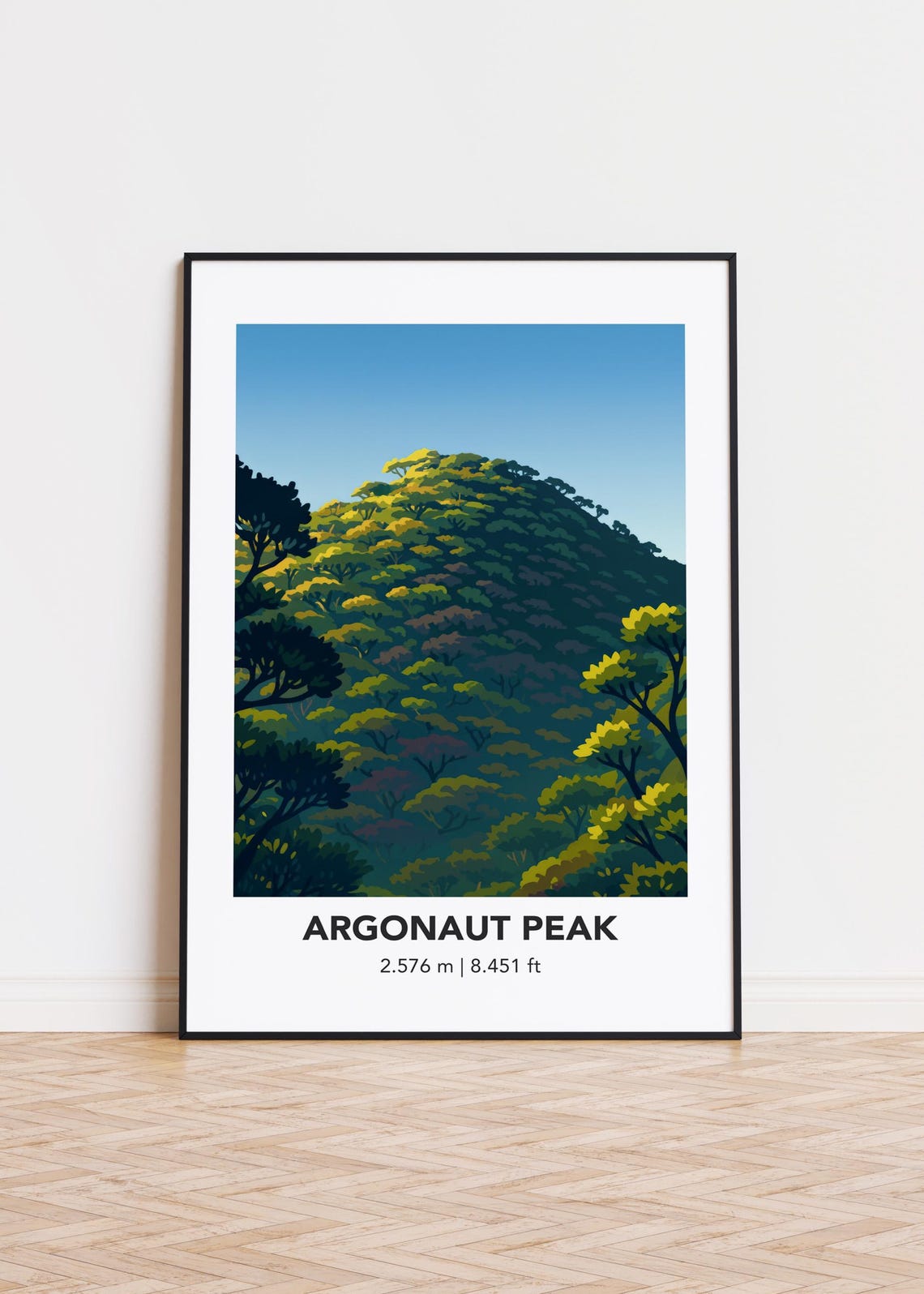 Argonaut Peak Forested Dome Minimalist Mountain Travel Poster