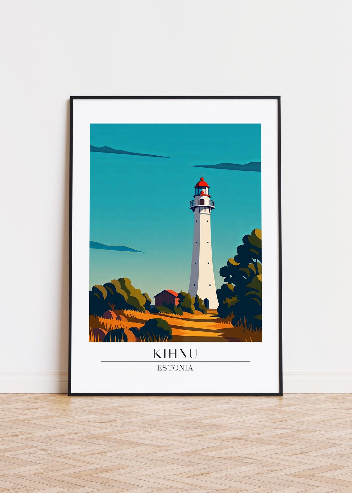 Kihnu Estonia Modern Travel Poster