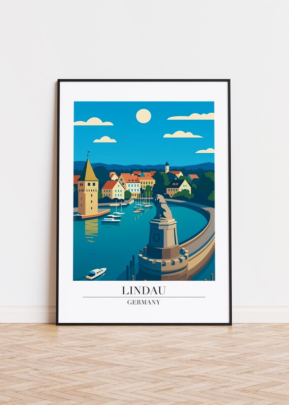 Lindau Germany Poster City Illustration Art Print