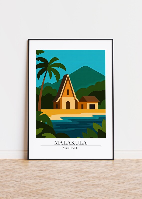 Malakula Vanuatu Poster City Illustration Art Print