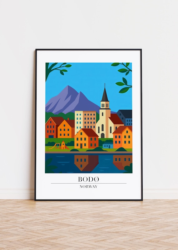 Bod Norway Poster Modern City Illustration Art