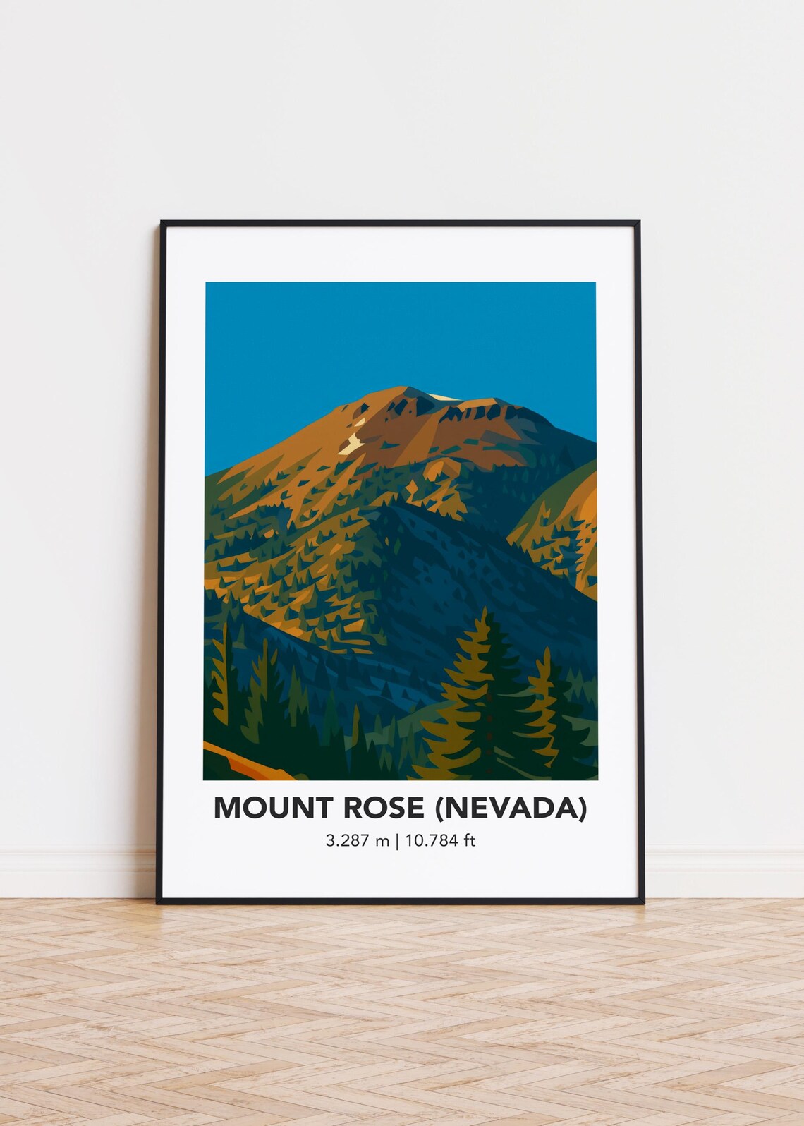 Mount Rose Nevada Illustration Poster Print