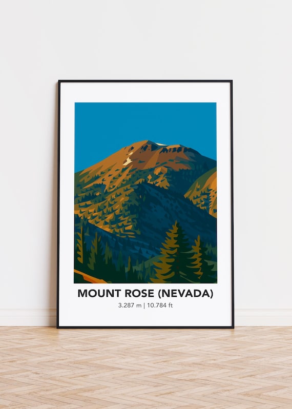 Mount Rose Nevada Illustration Poster Print