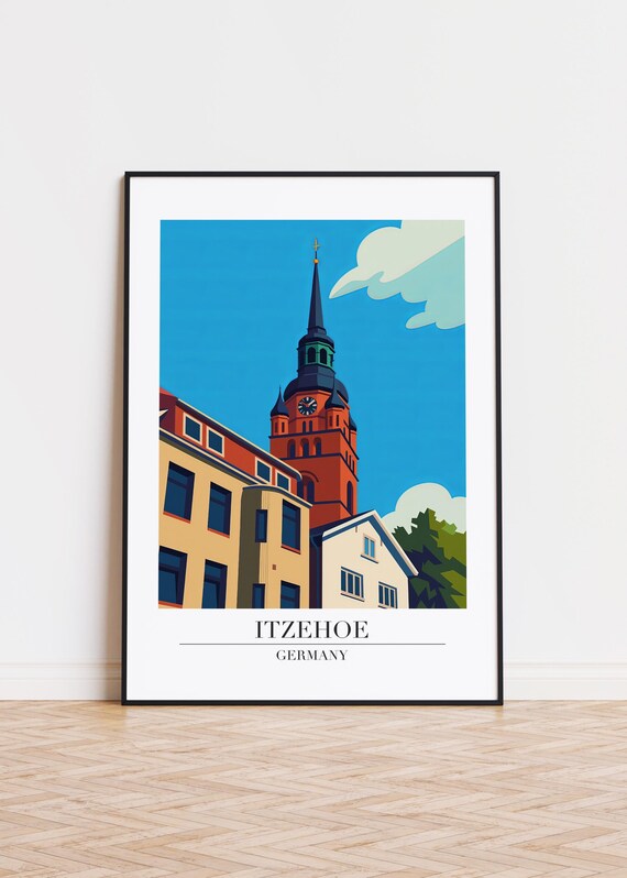 Itzehoe Germany Poster City Illustration Art Print