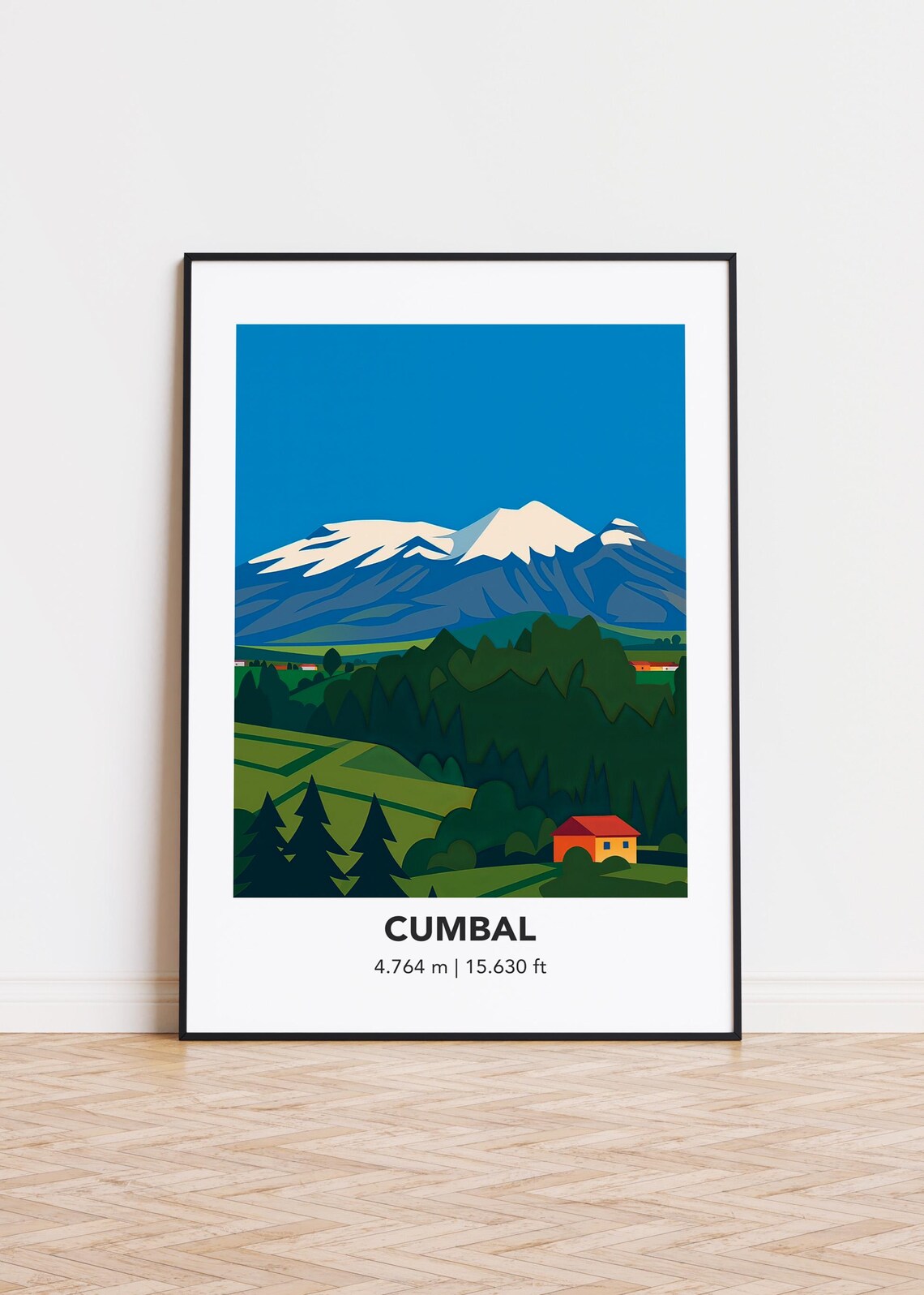 Cumbal Cityscape Poster Modern Illustration Art Print