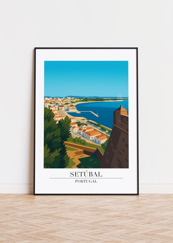 Setbal Spain City Skyline Poster Print