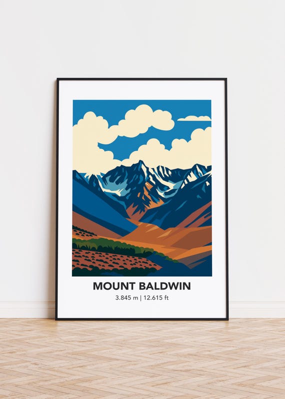 Mount Baldwin Illustration Art Print Mountain Silhouette Poster