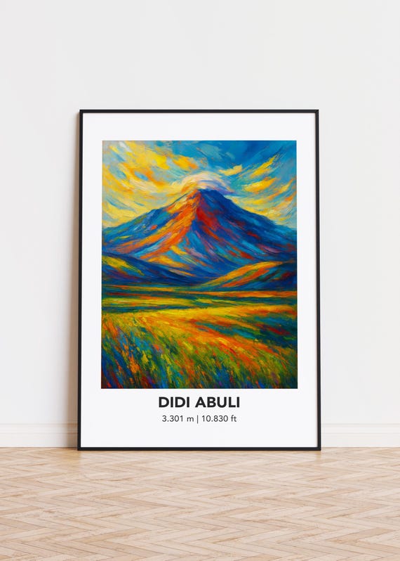 Didi Abuli Mountain Art Print Modern Oil Painting Style Poster
