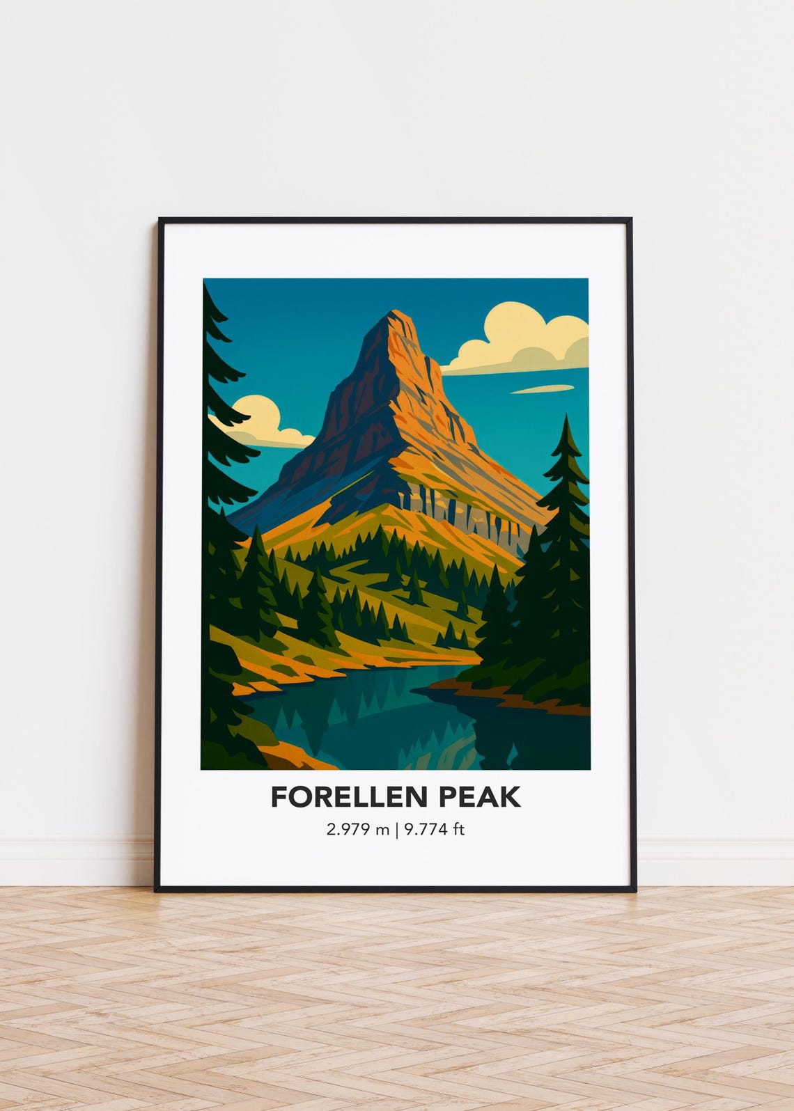 Forellen Peak Poster Mountain Print Modern Minimalist Art