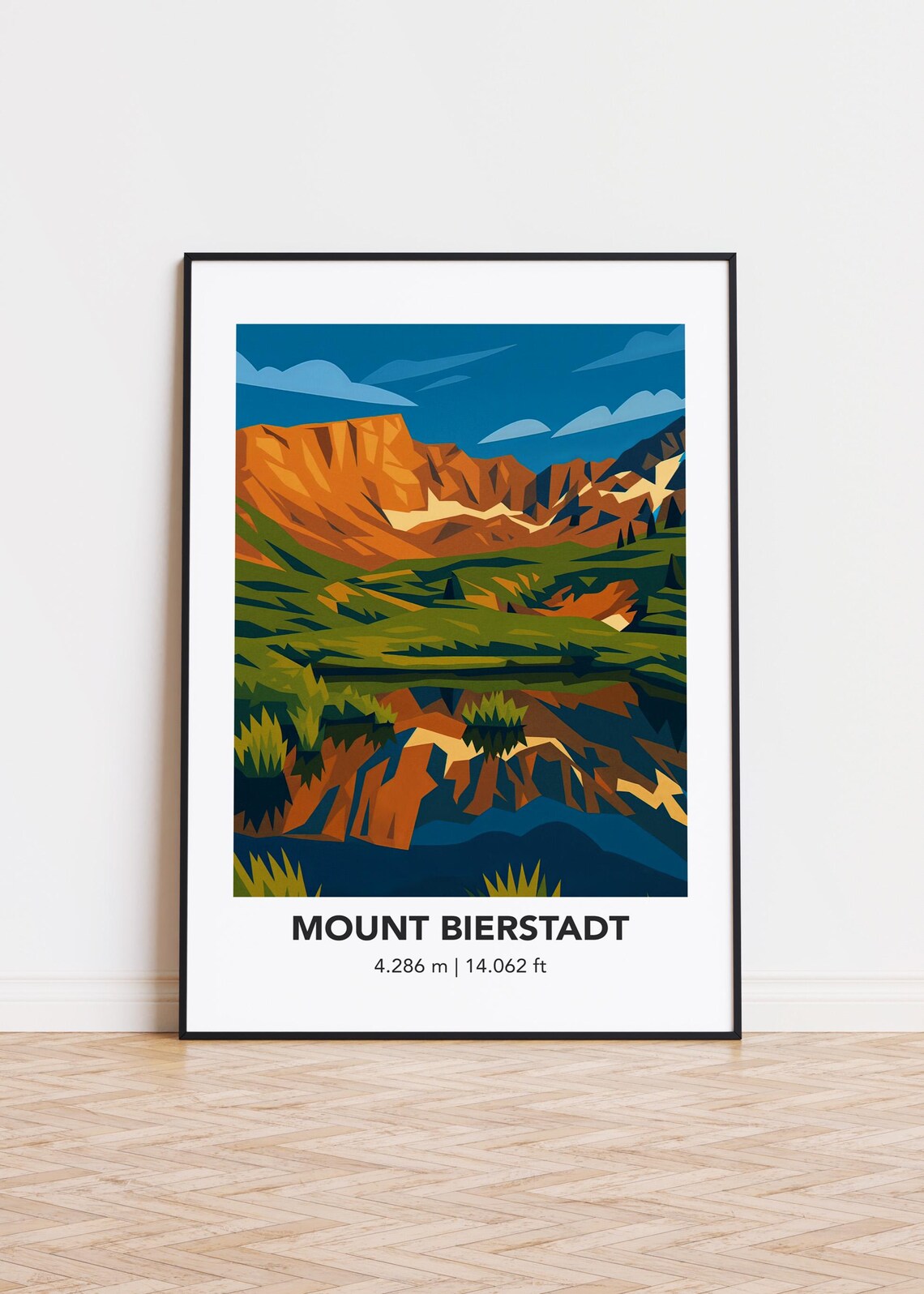 Mount Bierstadt Colorado Mountain Illustration Art Print