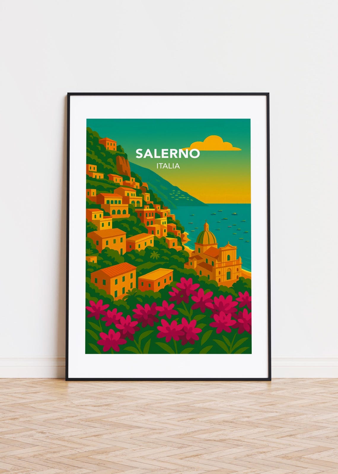 Salerno Italy Poster Modern City Art Print