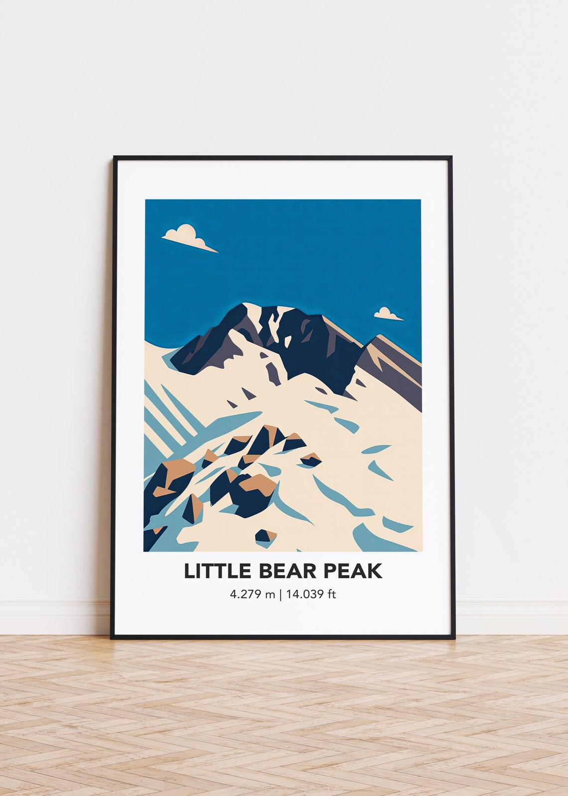 Little Bear Peak Poster, Mountain Illustration
