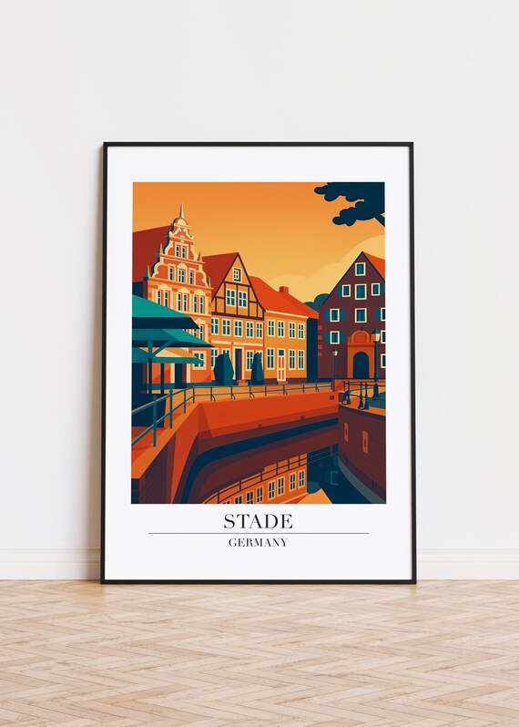 Stade Germany Poster City Illustration Art Print