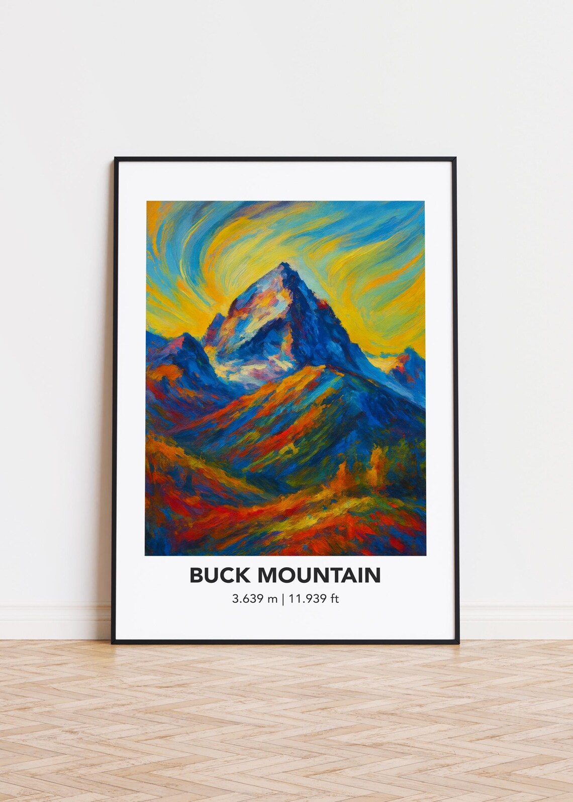 Buck Mountain Modern Oil-Style Art Print