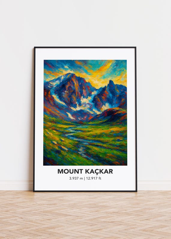 Mount Kakar Poster Mountain Print Modern Oil Painting Style Art