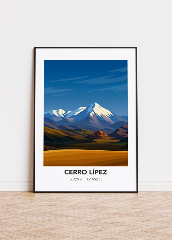Cerro Lpez Print Modern Mountain Illustration Art