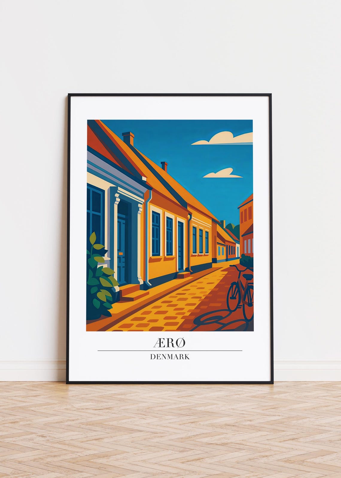 R Denmark Poster, Modern Scandinavian Illustration