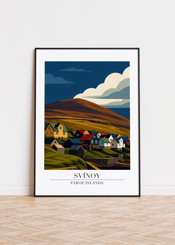 Svnoy Faroe Islands Poster Modern Scandinavian Art Print