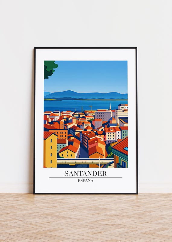 Santander Spain Poster Modern City Art Print
