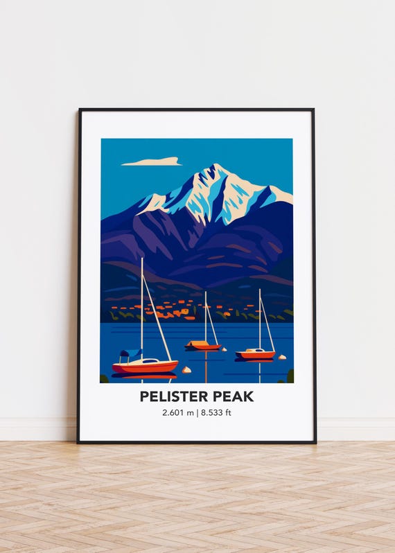 Pelister Peak Mountain Print Modern Minimalist Art Poster
