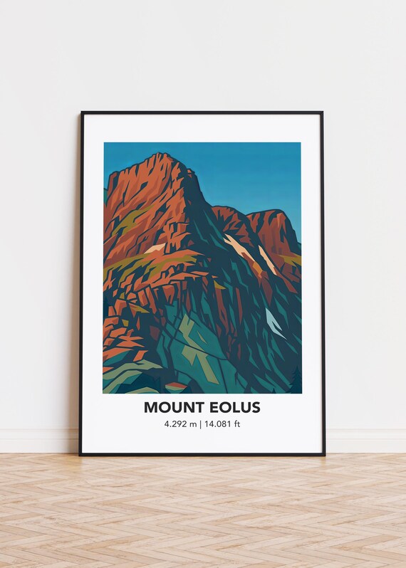 Mount Eolus Print Mountain Illustration Art
