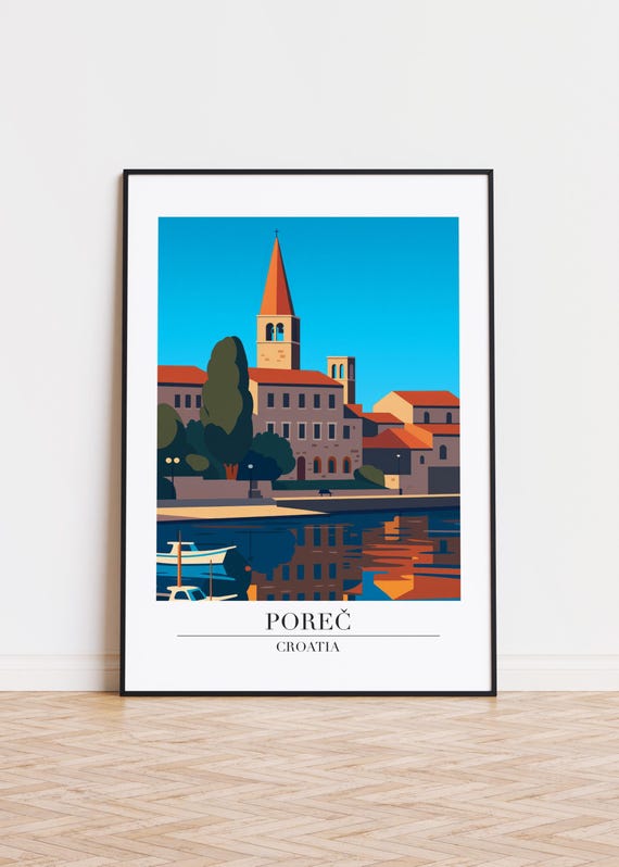 Pore Croatia Poster Modern City Skyline Art Print