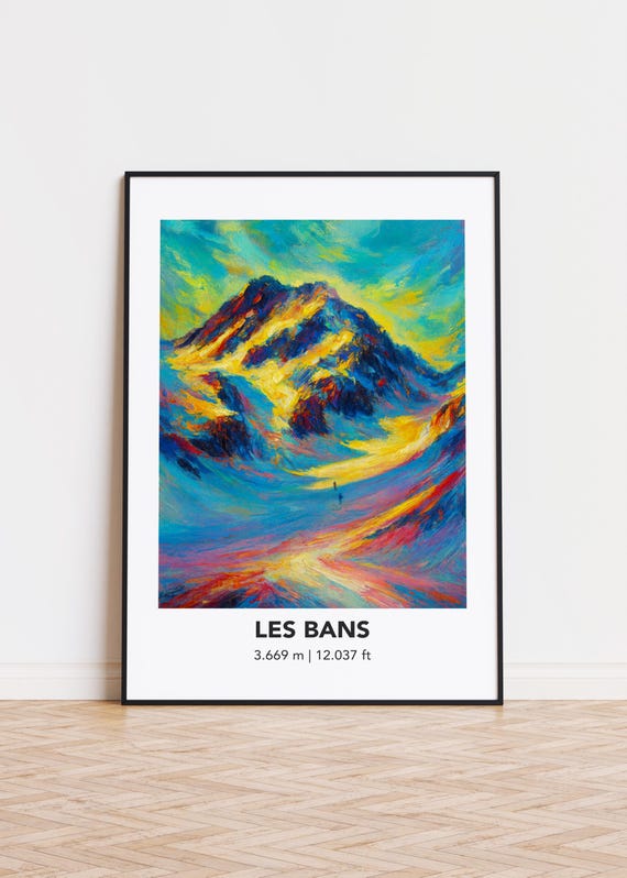 Les Bans Poster Mountain Print Modern Oil Painting Style Art