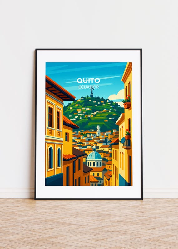 Quito Ecuador City Skyline Art Print