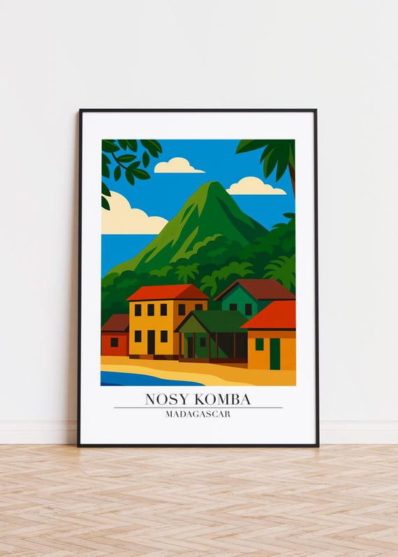 Nosy Komba Madagascar Poster City Skyline Art Print