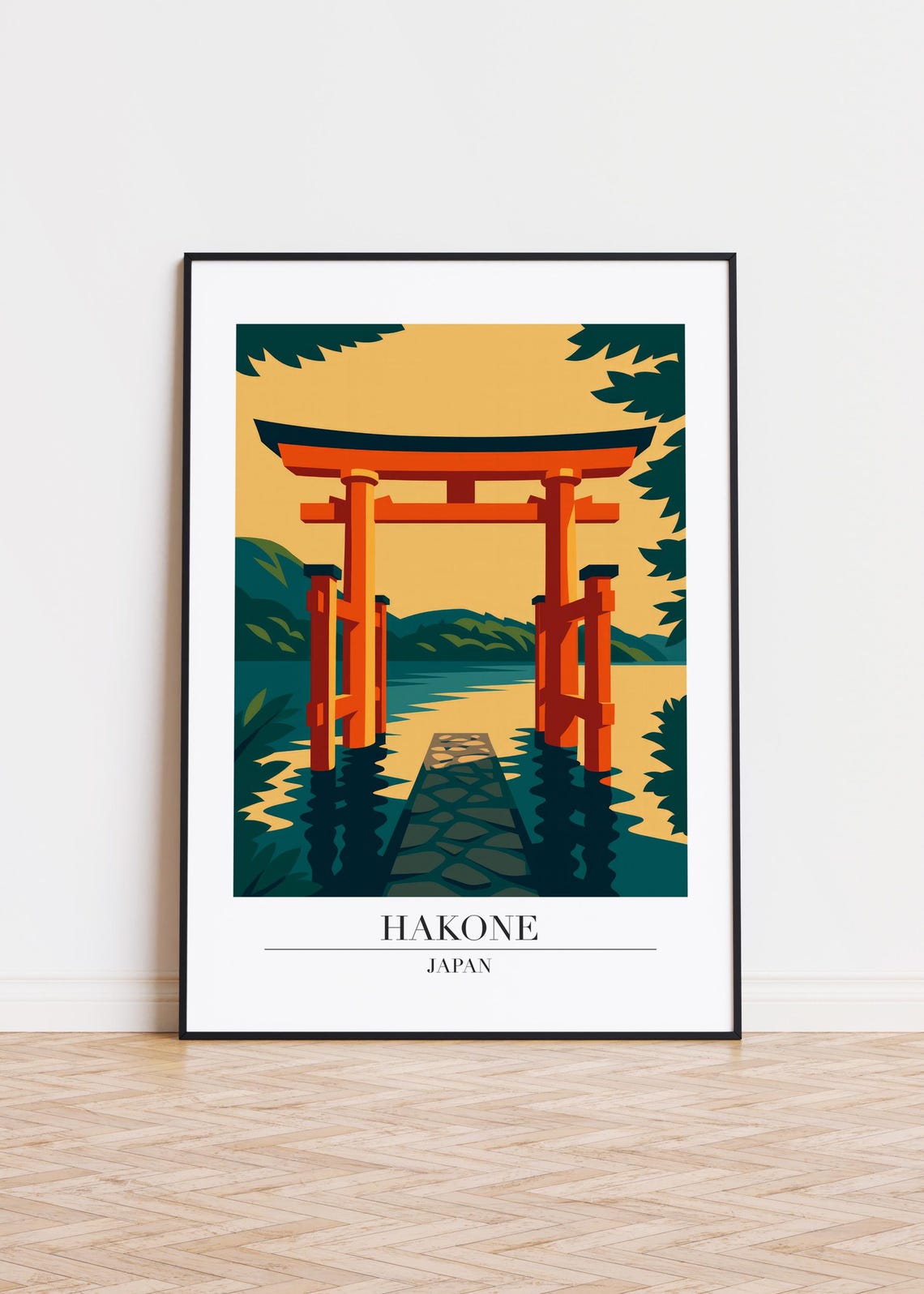 Hakone Cityscape Poster Modern Travel Art Print