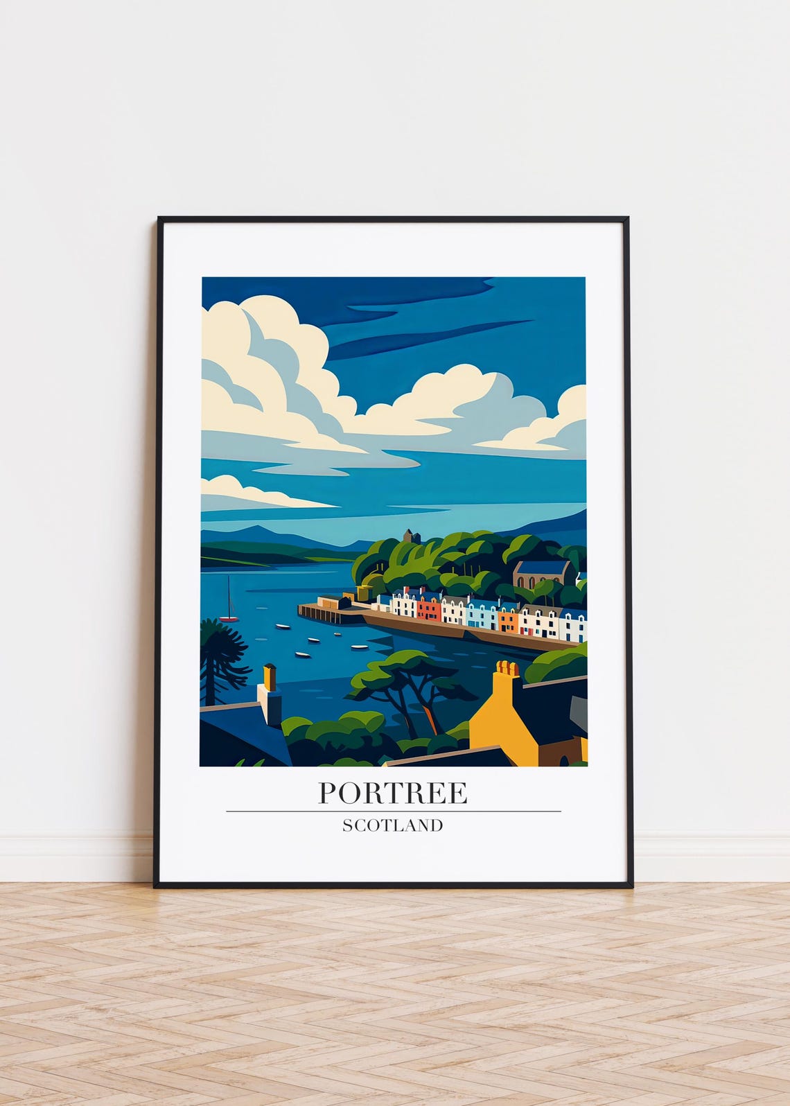 Portree Scotland Poster City Skyline Art Print
