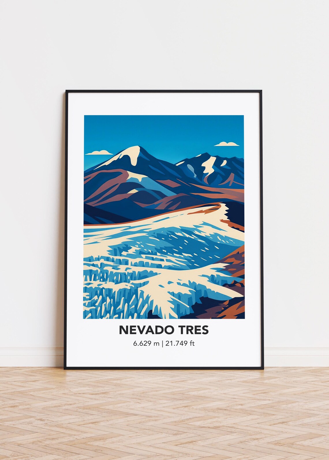 Nevado Tres Mountain, Minimalist Poster Print