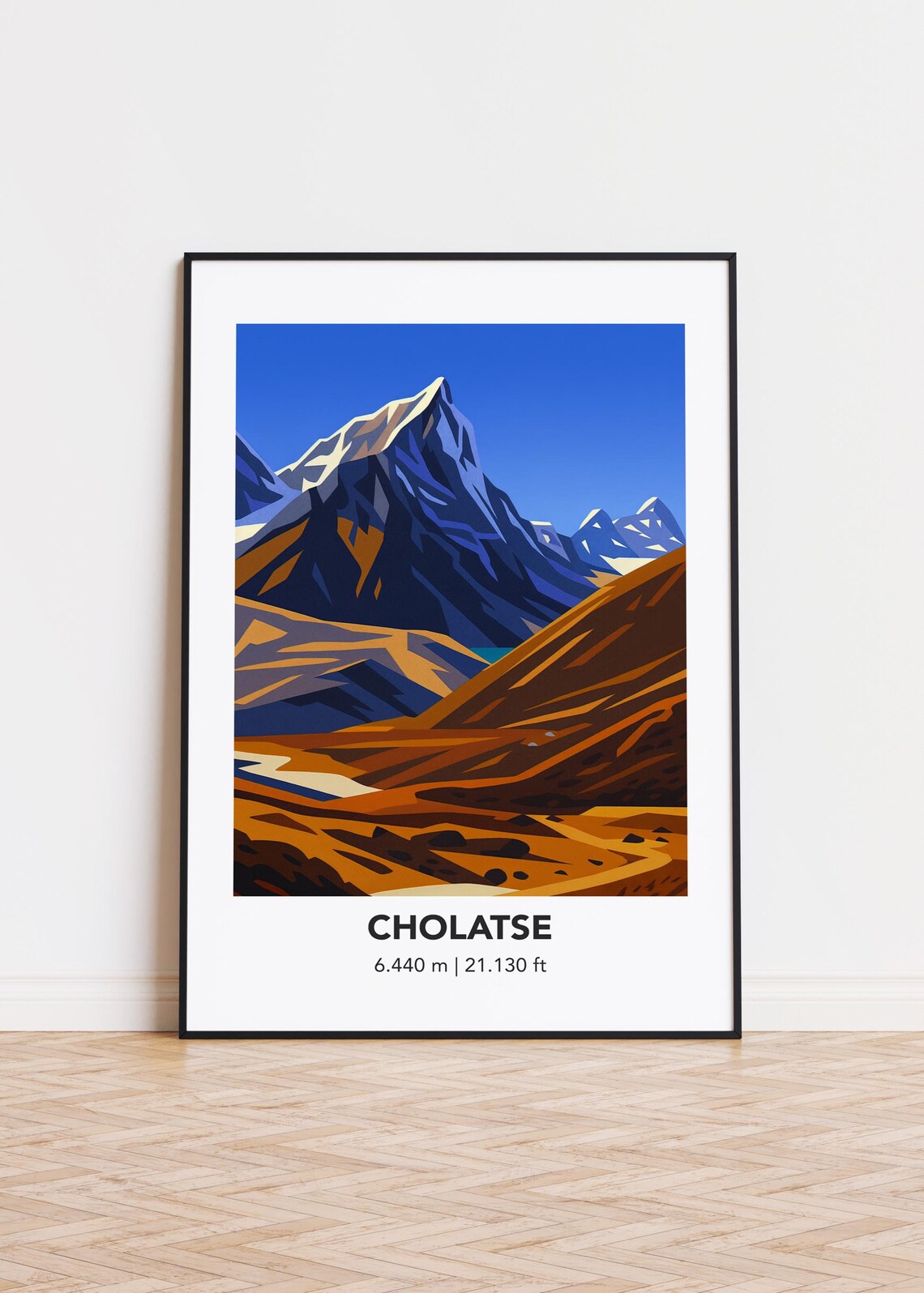 Cholatse Mountain Art Print, Modern Minimalist Decor