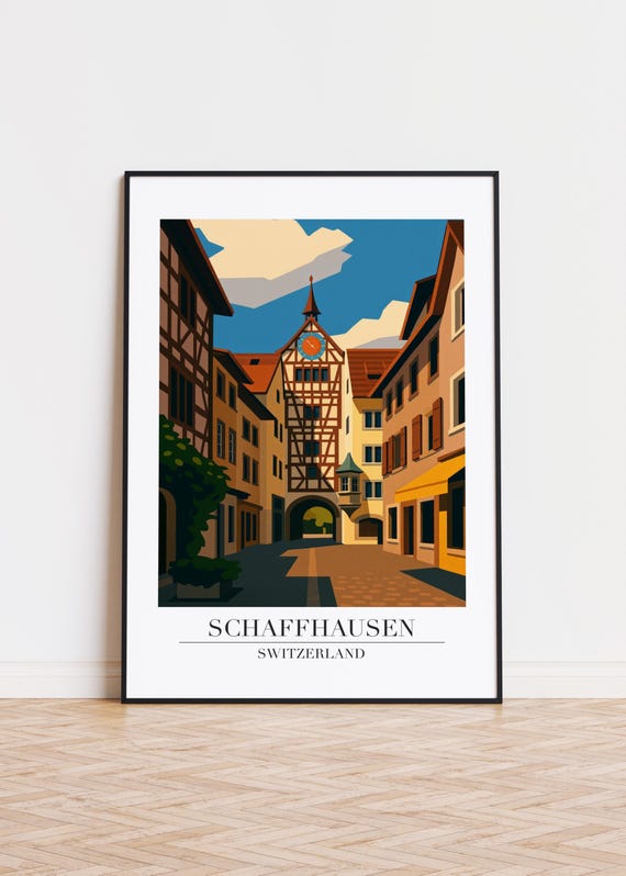 Schaffhausen Switzerland Poster Modern City Art Print
