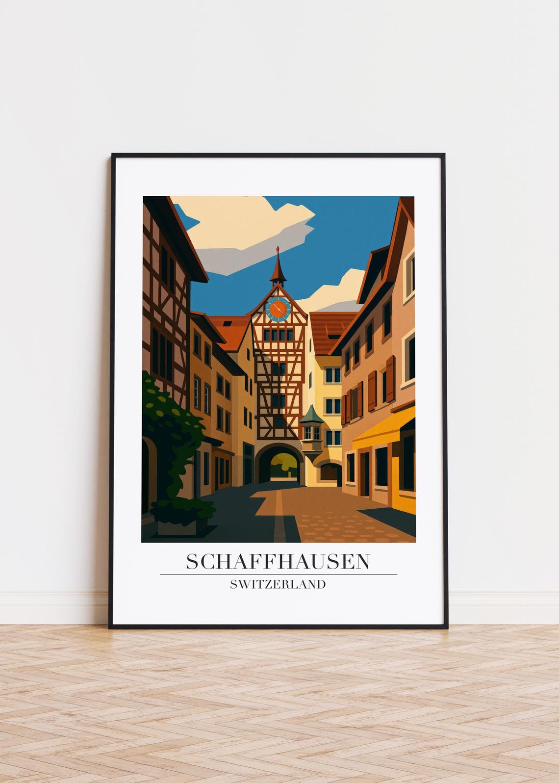 Schaffhausen Switzerland Poster Modern City Art Print