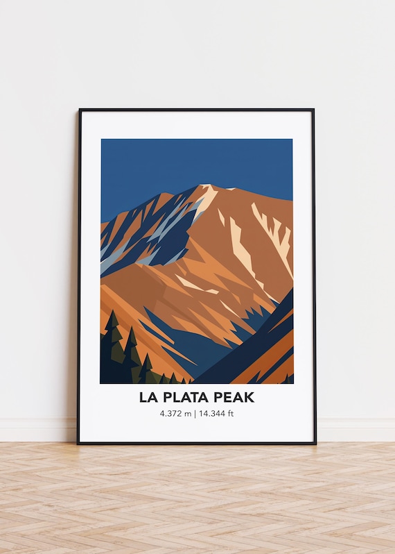 La Plata Peak Print Mountain Illustration Art