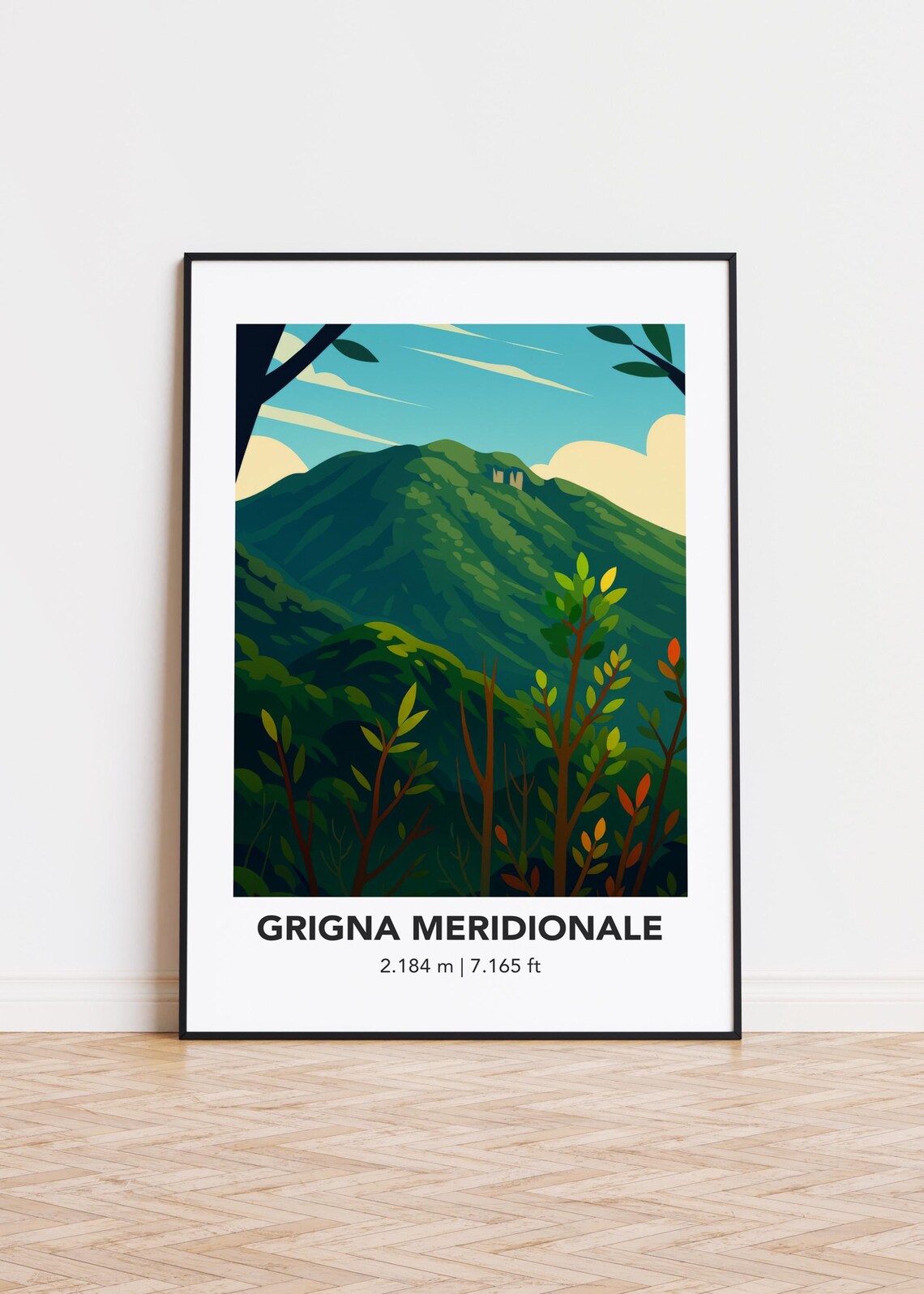Grigna Meridionale Mountain, Minimalist Art Poster