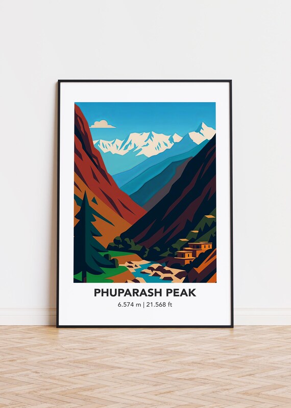 Phuparash Peak Print Mountain Illustration Art