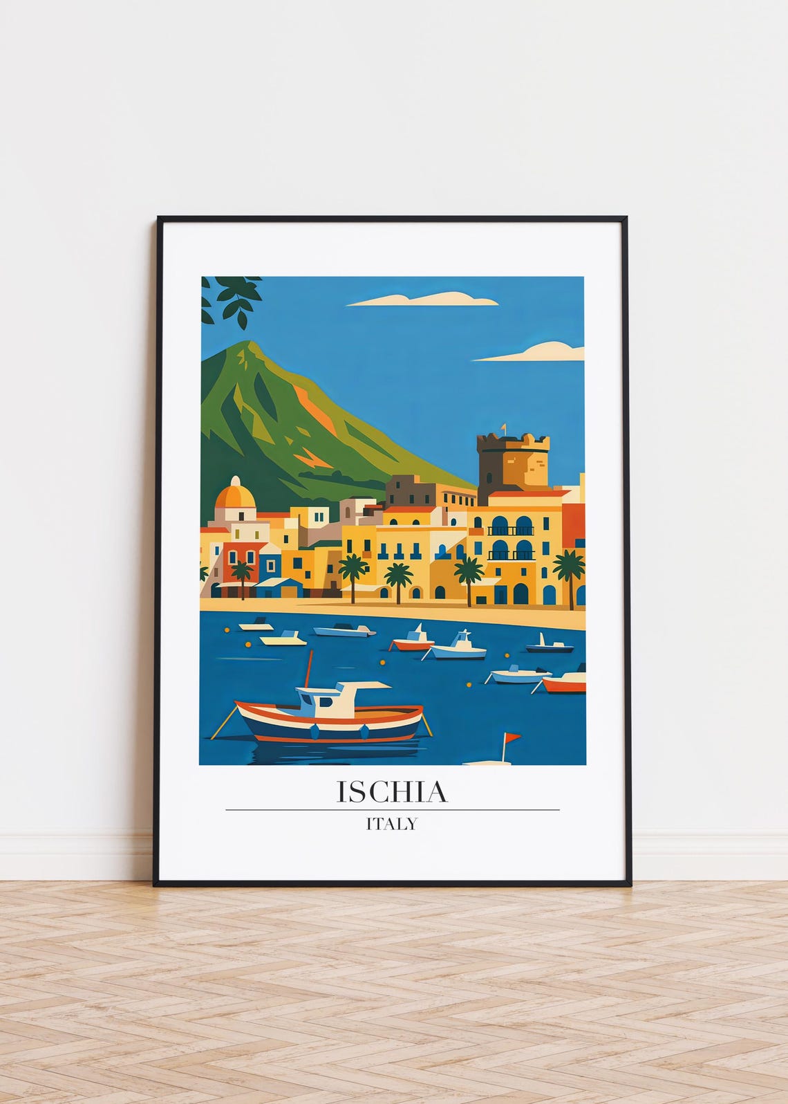 Ischia Italy Modern Travel Poster