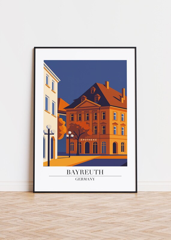 Bayreuth Germany Poster City Illustration Art Print