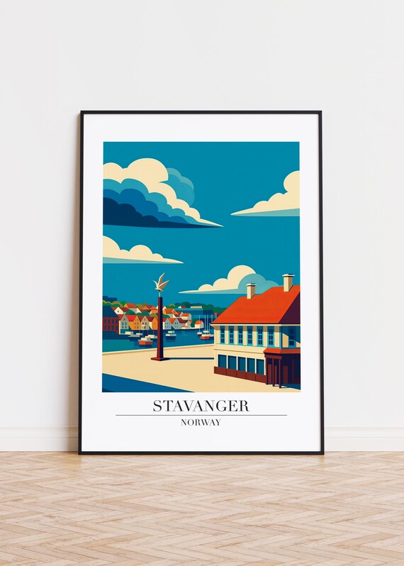 Stavanger Norway Poster City Illustration Art Print