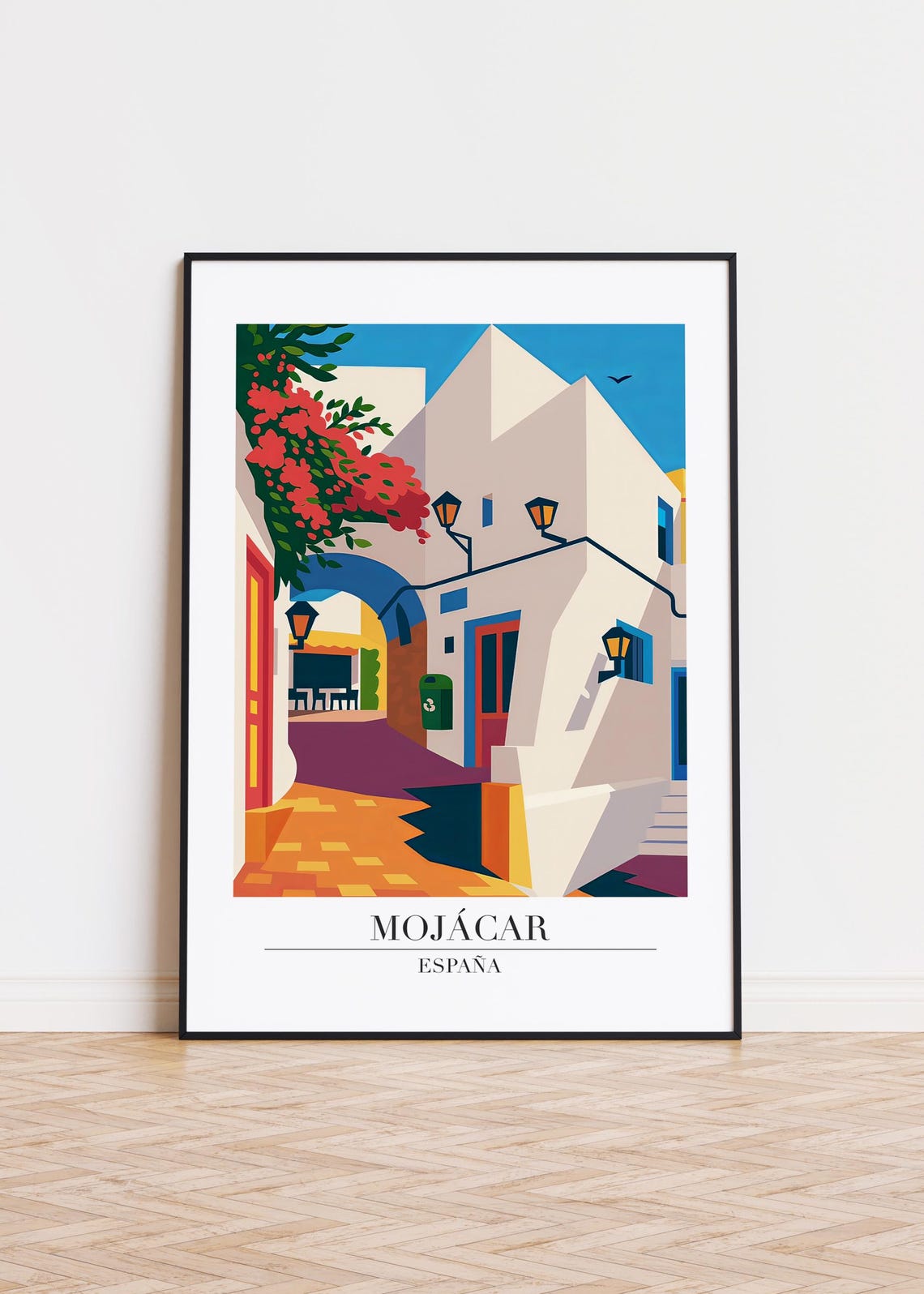 Mojacar Spain Whitewashed Village Bougainvillea Travel Wall Art