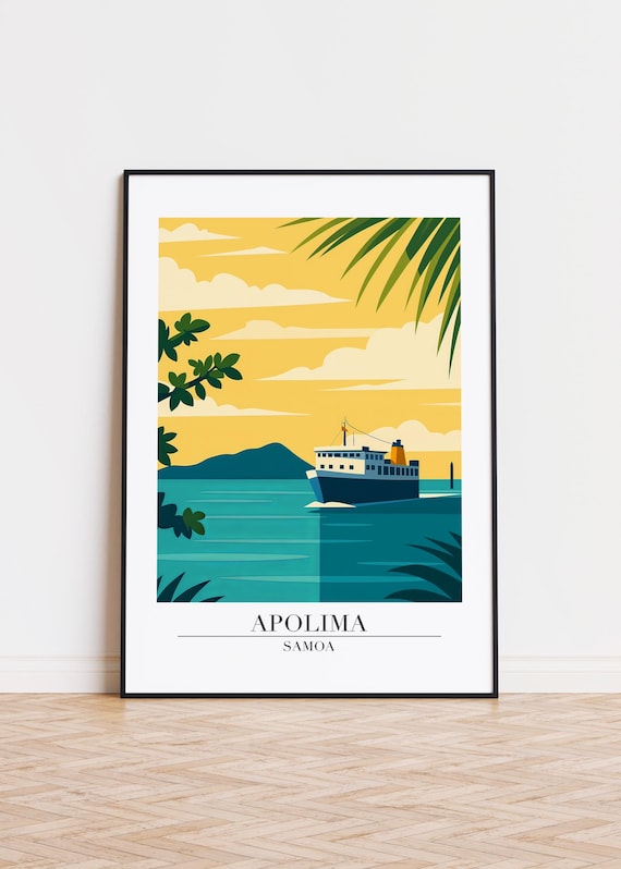 Apolima Samoa Poster Modern Illustration Art Print