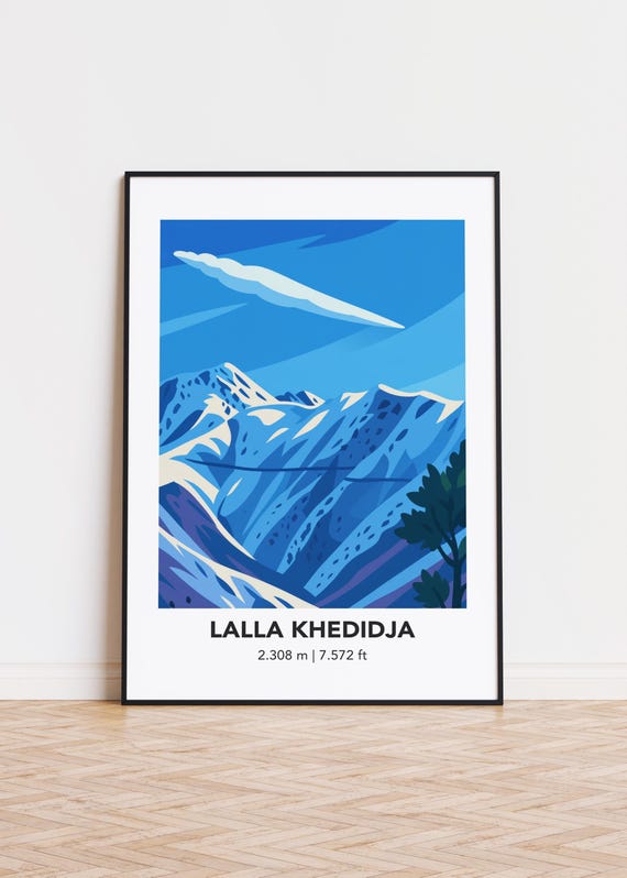 Lalla Khedidja Mountain Print Modern Minimalist Art Poster
