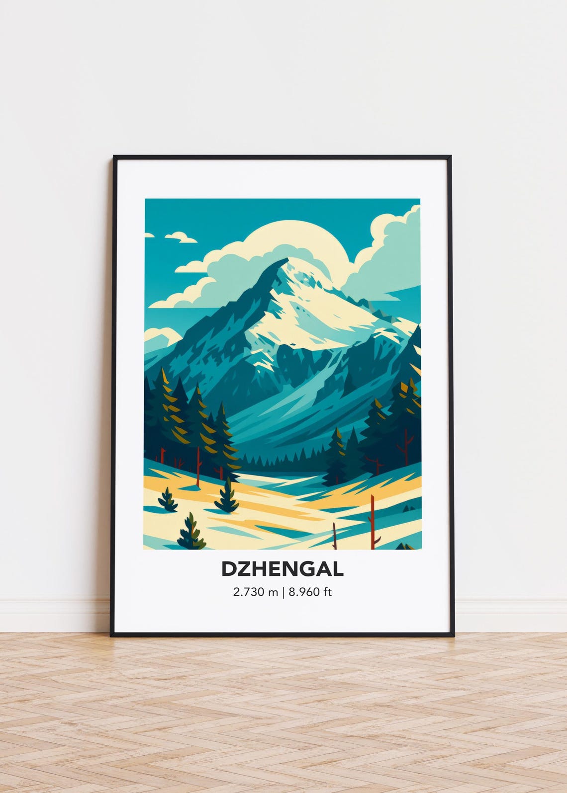 Minimalist Mountain Art Print Modern Dzhengal Poster