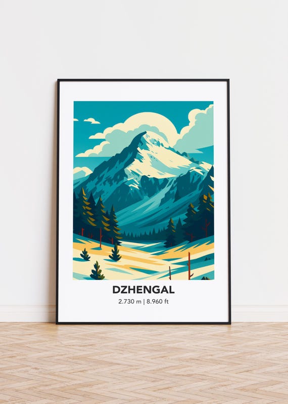 Minimalist Mountain Art Print Modern Dzhengal Poster