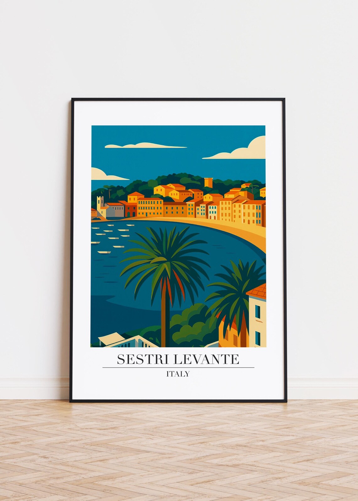 Sestri Italy Modern Travel Poster