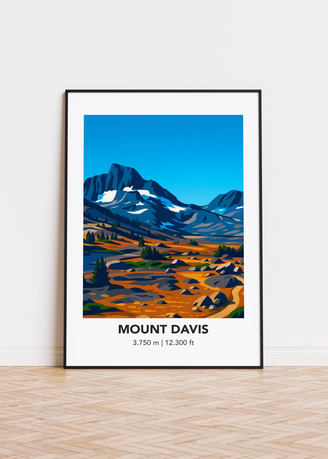 Mount Davis Illustration, Mountain Silhouette Art Print