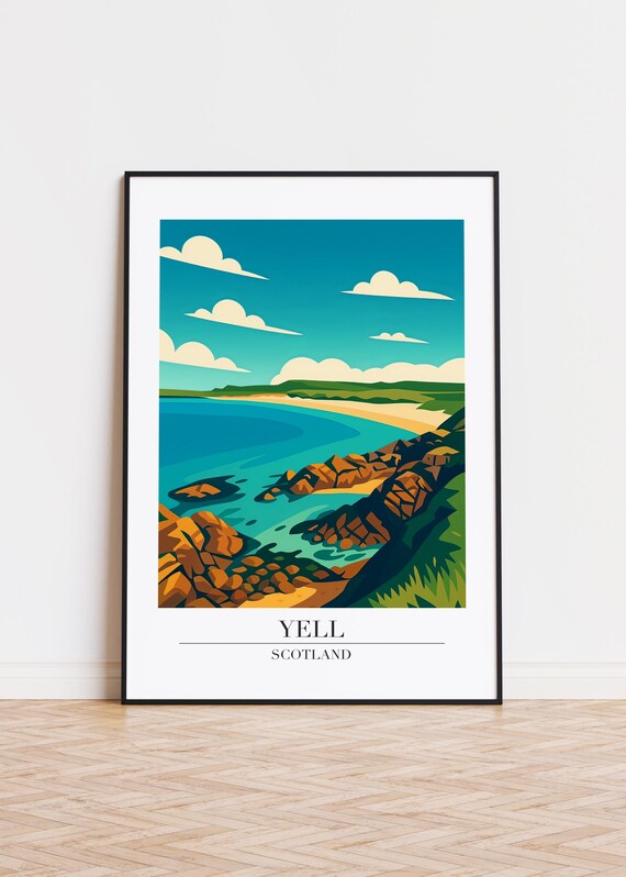 Yell Scotland Poster Modern City Illustration Art